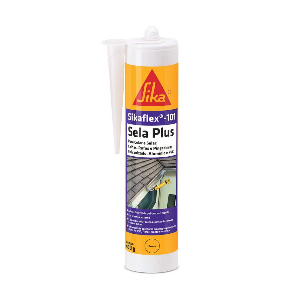 Encontraproduto.com.br - Selante Flexível Sela Plus Sikaflex 101 Branco 250ml Sika
