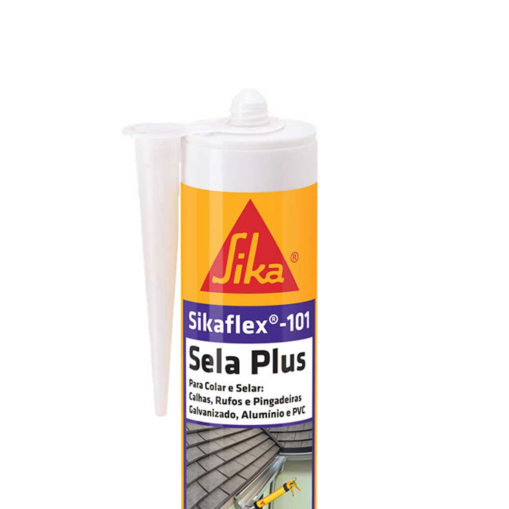 Encontraproduto.com.br - Selante Flexível Sela Plus Sikaflex 101 Branco 250ml Sika