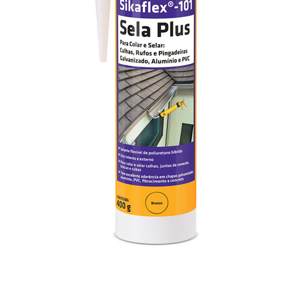 Encontraproduto.com.br - Selante Flexível Sela Plus Sikaflex 101 Branco 250ml Sika