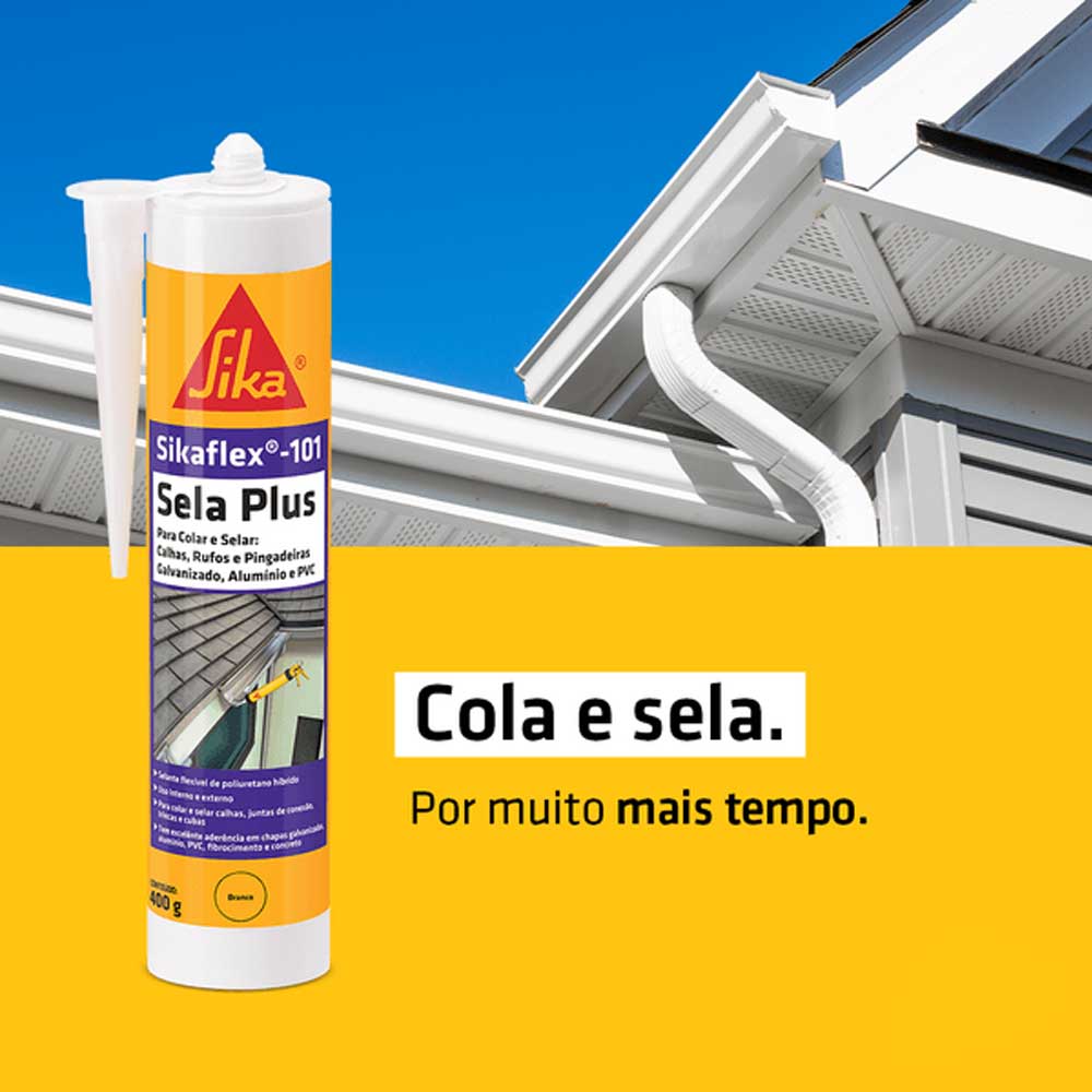 Encontraproduto.com.br - Selante Flexível Sela Plus Sikaflex 101 Branco 250ml Sika