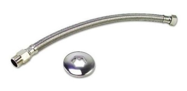 Encontraproduto.com.br - Flexível de inox trançado 40cm cromado Wog