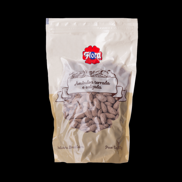 Amendoa Sem Casca Torrada E Salgada Flora 500g
