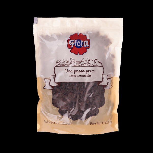 Uva Passa Preta Sem Semente Flora 1Kg