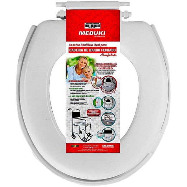 Encontraproduto.com.br - Assento Sanitário Mebuki para Cadeira de Banho Fechado Almofadado