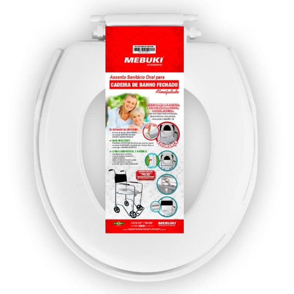 Encontraproduto.com.br - Assento Sanitário Mebuki para Cadeira de Banho Fechado Almofadado