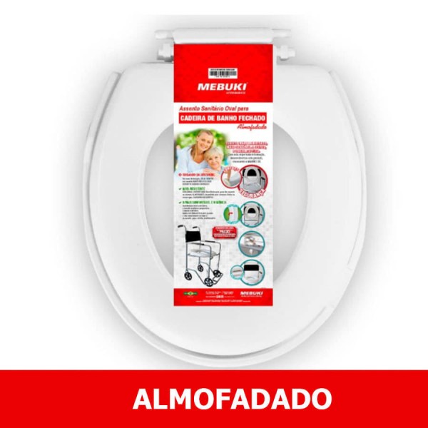 Encontraproduto.com.br - Assento Sanitário Mebuki para Cadeira de Banho Fechado Almofadado