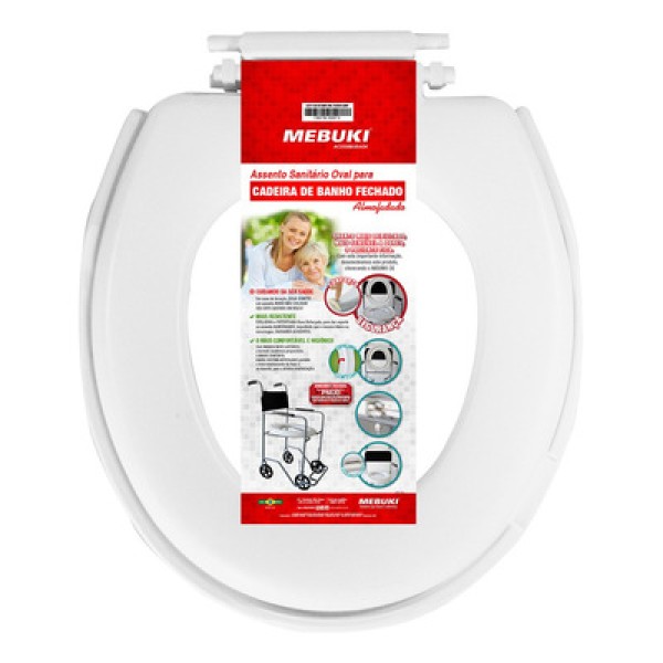 Encontraproduto.com.br - Assento Sanitário Mebuki para Cadeira de Banho Fechado Almofadado