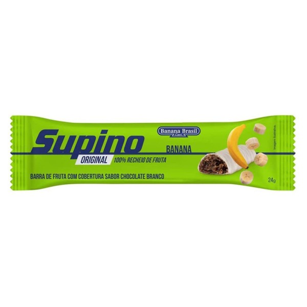 Encontraproduto.com.br - Barra de frutas com cobertura de chocolate branco sabor Banana 24g - Supino