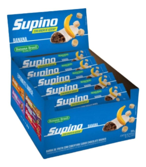 Barra Banana Brasil Supino 24gr Banana E Chocolate Branco