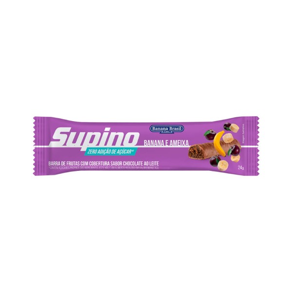 Encontraproduto.com.br - Barra de frutas com cobertura de chocolate sabor Banana e Ameixa Caixa com 16 unidades  - Supino
