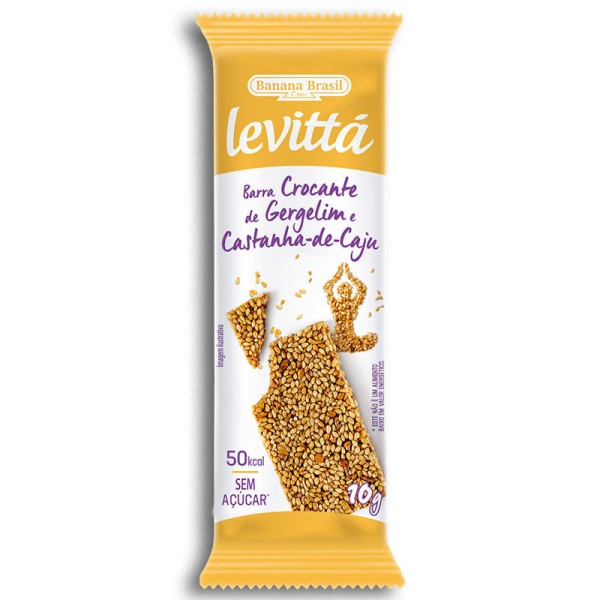 Encontraproduto.com.br - Levittá Crocante de Gergelim e Castanha de Cajú 10g - Banana Brasil