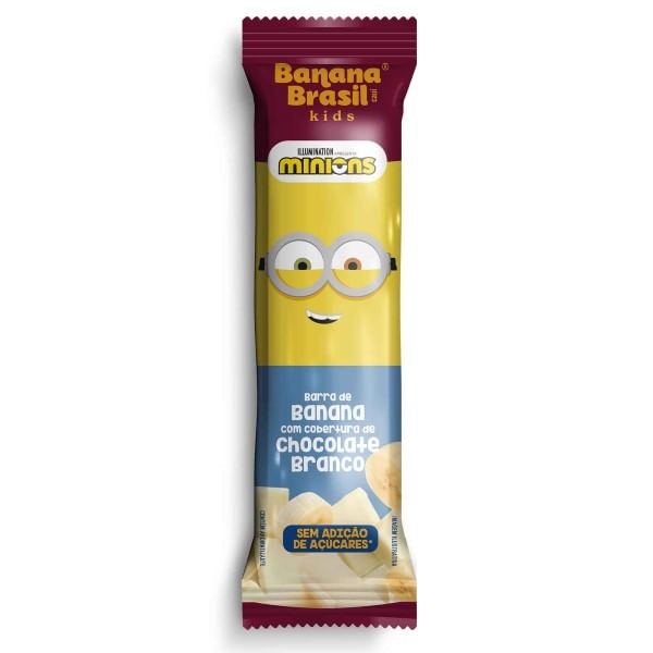 Encontraproduto.com.br - Barra De Banana Coberta Com Choc Branco Minions Sem Açúcar E Glúten Banana Brasil Contendo 20 Unidades