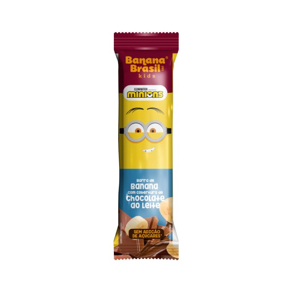 Encontraproduto.com.br - Barra Banana Brasil Kids Minions 22gr Banana Com Cobertura De Chocolate  Ao Leite