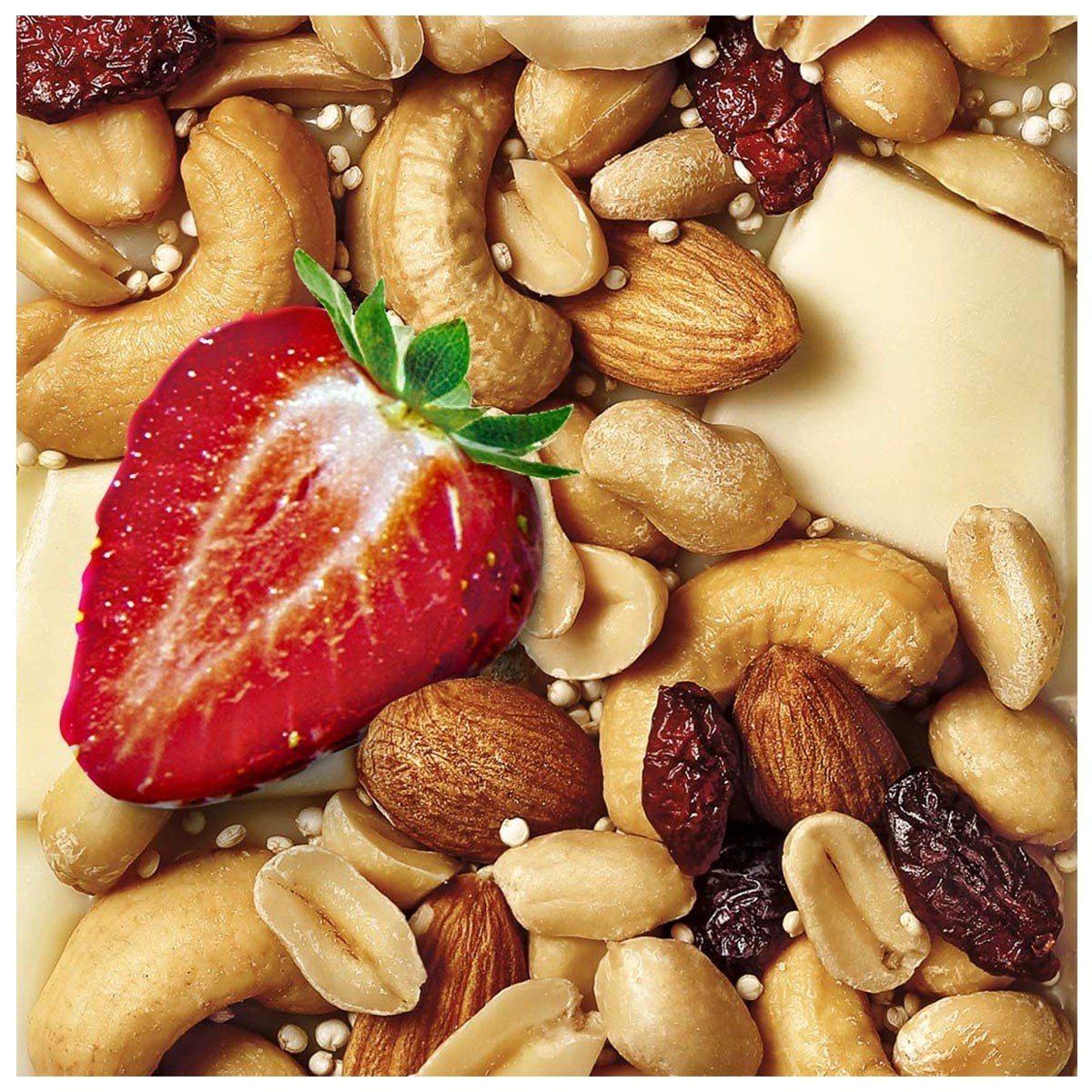 Encontraproduto.com.br - Barra Castanhas, Amendoim e Morango com Cobertura de Morango Nuts Banana Brasil 25g