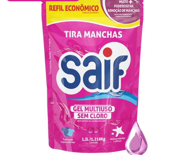 Encontraproduto.com.br - Tira Manchas em Gel Multiuso sem Cloro Saif 1,2 Litro