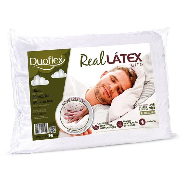 Encontraproduto.com.br - Travesseiro Real Latex Alto - Duoflex