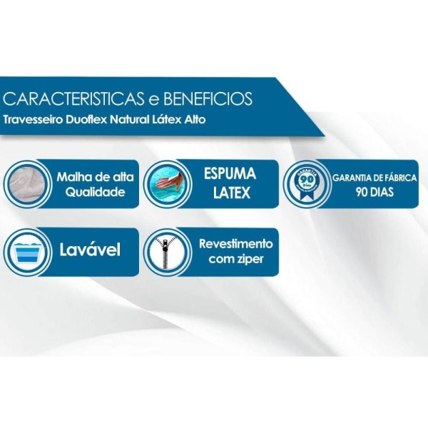 Encontraproduto.com.br - Travesseiro Natural Latex Extra Alto - Duoflex