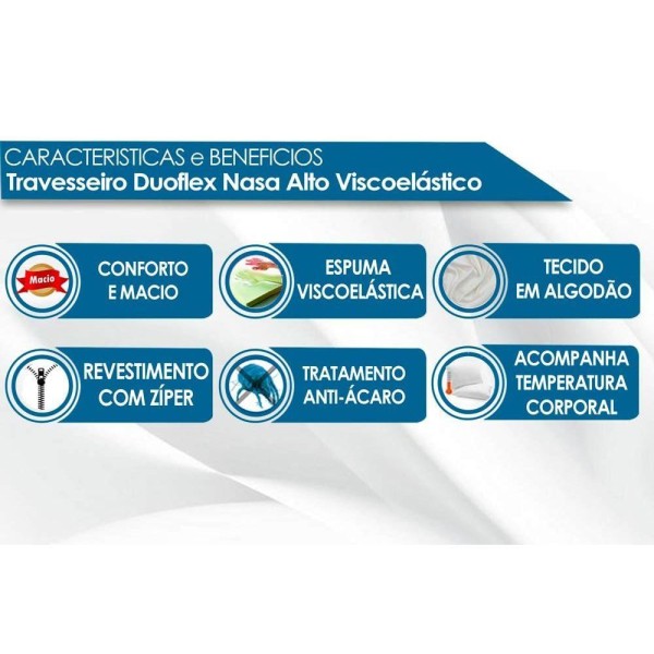 Encontraproduto.com.br - Travesseiro Viscoelástico Nasa Alto - Duoflex