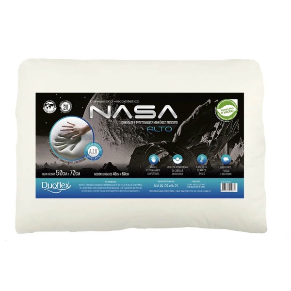 Encontraproduto.com.br - Travesseiro Viscoelástico Nasa x Alto - Duoflex