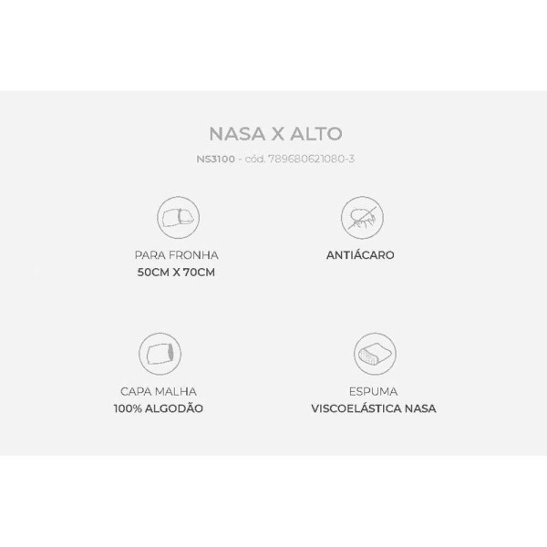 Encontraproduto.com.br - Travesseiro Viscoelástico Nasa x Alto - Duoflex