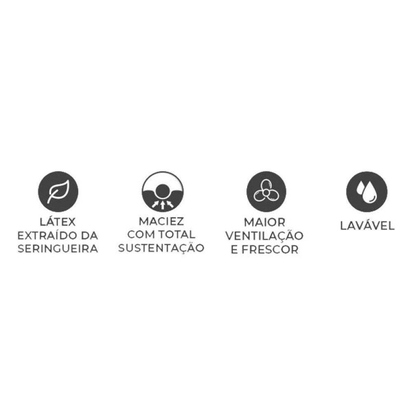 Encontraproduto.com.br - Travesseiro Látex Natural Alto Ln1100 C/ Capa Percal 200 Fios P/fronha (50x70) - Duoflex
