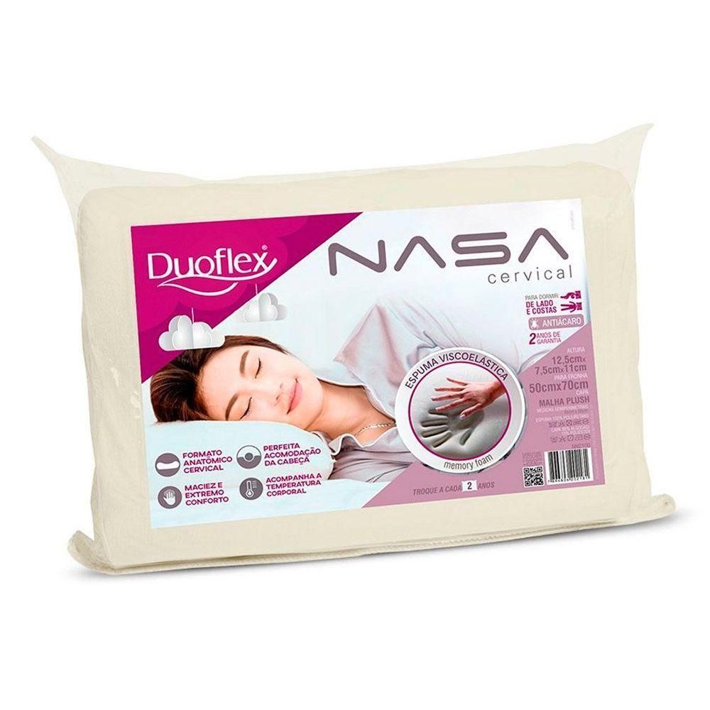 Encontraproduto.com.br - Travesseiro Viscoelástico Nasa Cervical Anatômico Nn2100 P/fronha (50x70) - Duoflex