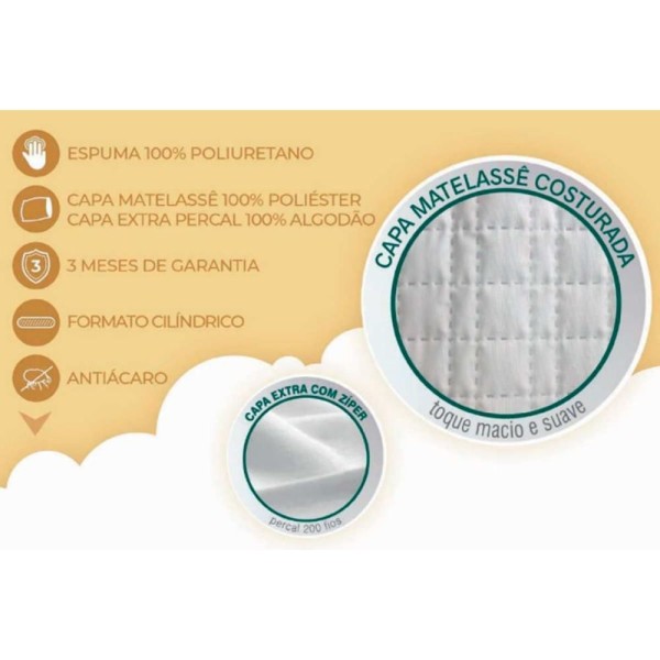 Encontraproduto.com.br - Travesseiro Espuma Alpino Anatômica Al1001 Capa Algodão 200 Fios C/ Zíper (142x35) - Duoflex