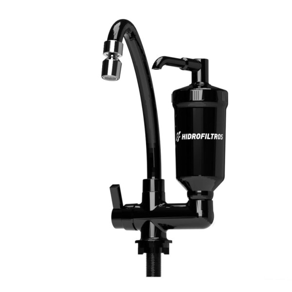 Encontraproduto.com.br - Torneira De Cozinha Preta E Cromada De Bancada Tivoli Herc Cor Preto com Cromado
