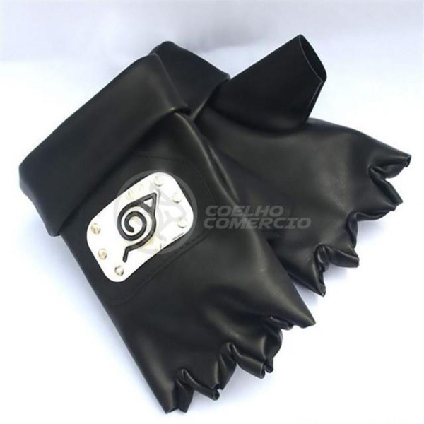 Encontraproduto.com.br - Luvas De Couro Kakashi Hatake Sensei Ninja Que Copia Naruto