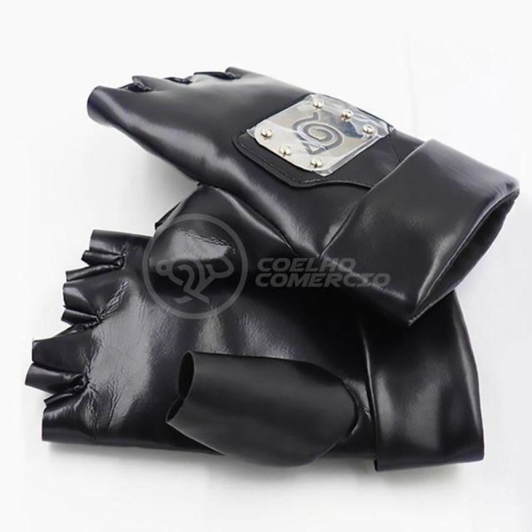 Encontraproduto.com.br - Luvas De Couro Kakashi Hatake Sensei Ninja Que Copia Naruto