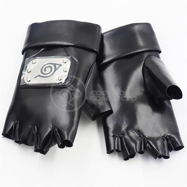 Encontraproduto.com.br - Luvas De Couro Kakashi Hatake Sensei Ninja Que Copia Naruto