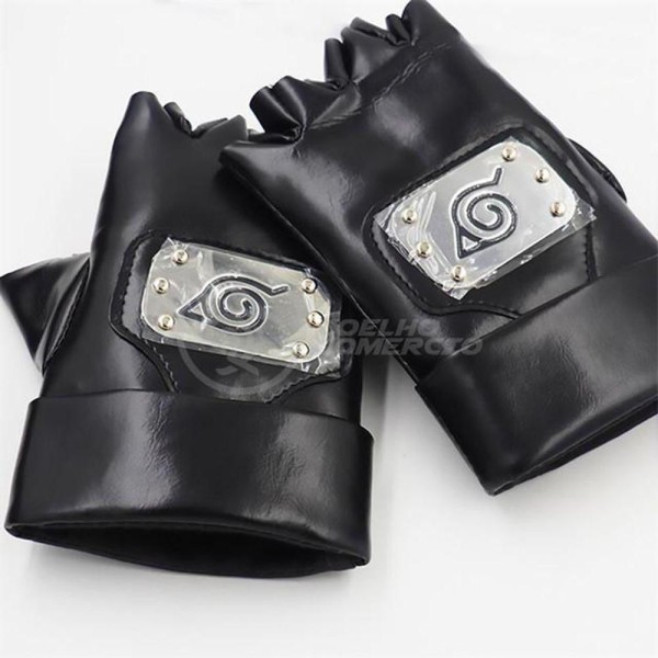 Encontraproduto.com.br - Luvas De Couro Kakashi Hatake Sensei Ninja Que Copia Naruto