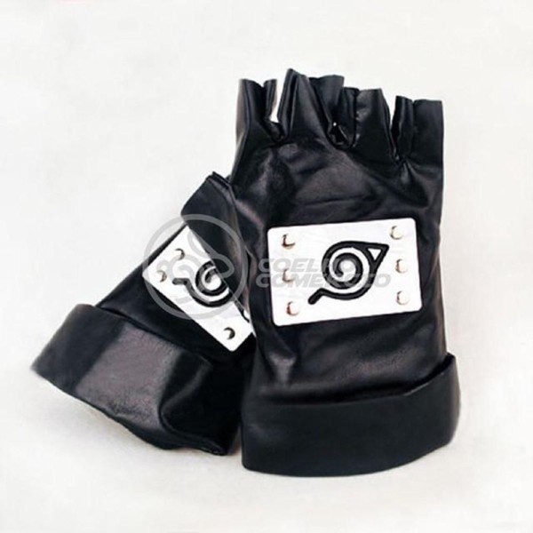 Encontraproduto.com.br - Luvas De Couro Kakashi Hatake Sensei Ninja Que Copia Naruto