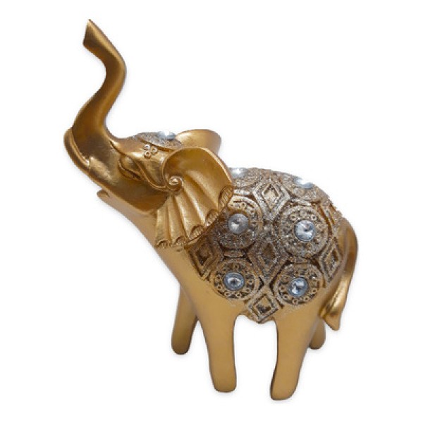 Elefante Da Alegria E Prosperidade Dourado Brilhante 10 Cm