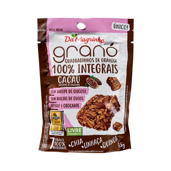 Encontraproduto.com.br - Mini Barras 100% Integral Cacau 35g - Da Magrinha