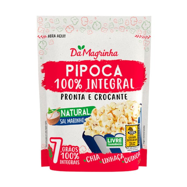 Encontraproduto.com.br - Pipoca Integral Natural 30g - Da Magrinha