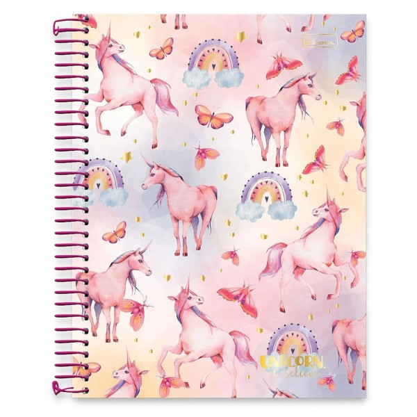 Encontraproduto.com.br - Caderno Unicórnio 10 MatErias 160 Folhas Cadersil