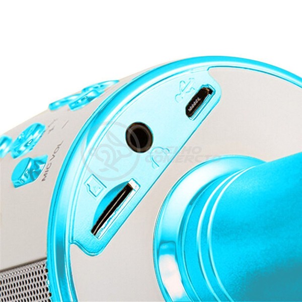 Encontraproduto.com.br - Microfone Bluetooth Wster Ws-858 S/Fio Mini Karaokê Azul