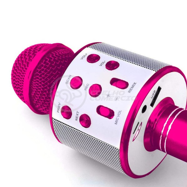 Encontraproduto.com.br - Microfone Bluetooth Wster Ws-858 Sem Fio Karaokê Regarregáve