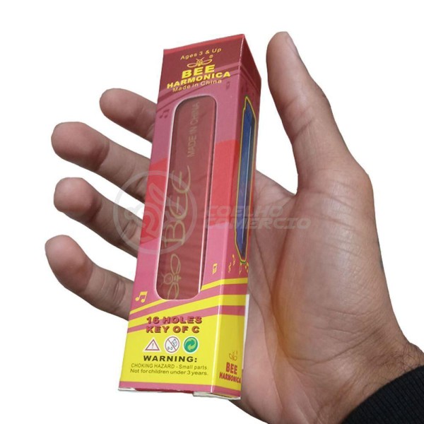 Encontraproduto.com.br - Gaita Harmônica De Boca Tom C Bee Diatônica 16 Furos Nº5 - Vermelha
