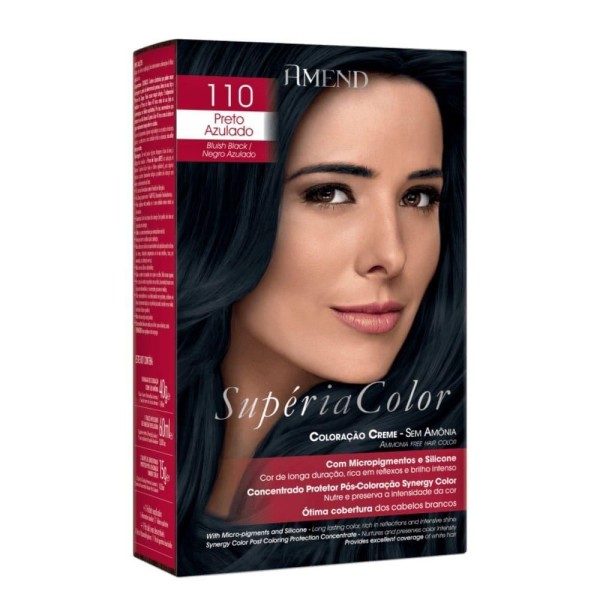 Encontraproduto.com.br - Tonalizante Superia Color 110 Preto Azulado - Amend