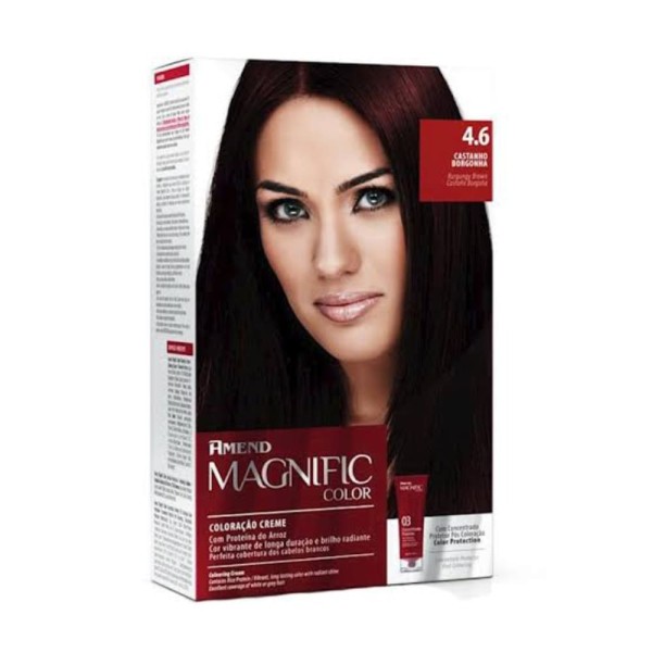 Encontraproduto.com.br - Tintura Creme Amend Magnific Color 4.6 Castanho Borgonha com 1 Unidade