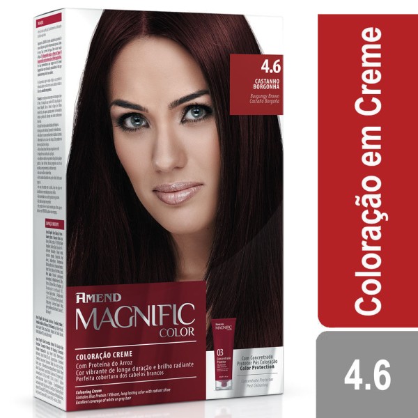 Encontraproduto.com.br - Tintura Creme Amend Magnific Color 4.6 Castanho Borgonha com 1 Unidade