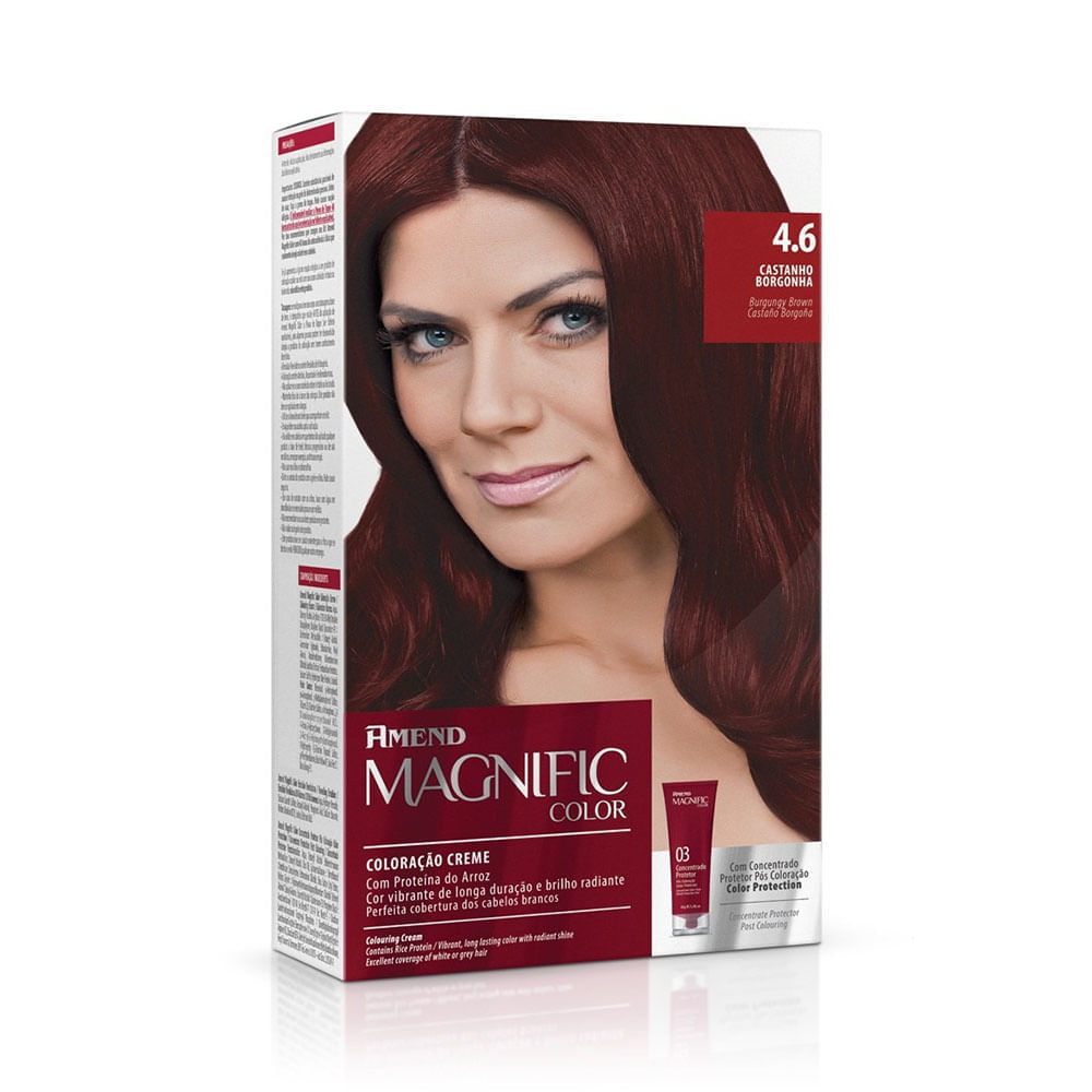 Encontraproduto.com.br - Tintura Creme Amend Magnific Color 4.6 Castanho Borgonha com 1 Unidade