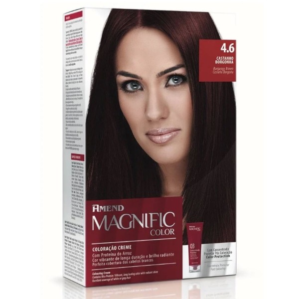 Encontraproduto.com.br - Tintura Creme Amend Magnific Color 4.6 Castanho Borgonha com 1 Unidade