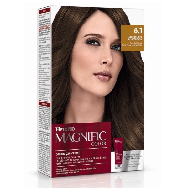 Encontraproduto.com.br - Tinta Magnific Color 6.1 Louro Escuro Acinzentado - Amend