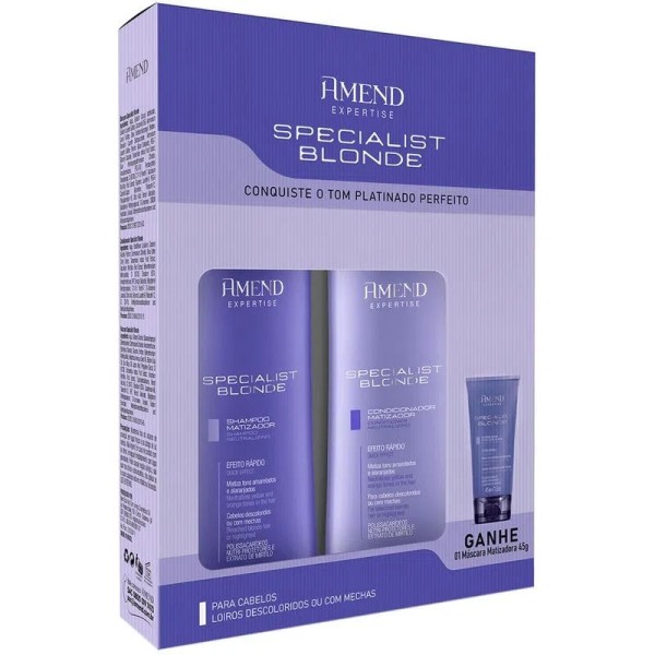 Kit Shampoo   Condicionador Specialist Blond 250ml Grátis Mascara 45g Amend