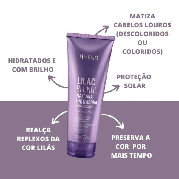 Encontraproduto.com.br - Mascara Matizadora 250g Lilac Blonde - Amend