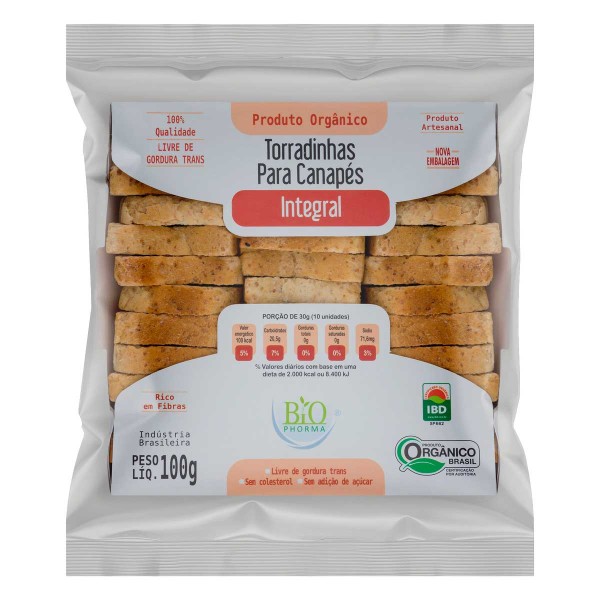 Torradinhas Orgânicas Canapés Integral Bio Phorma 100 g