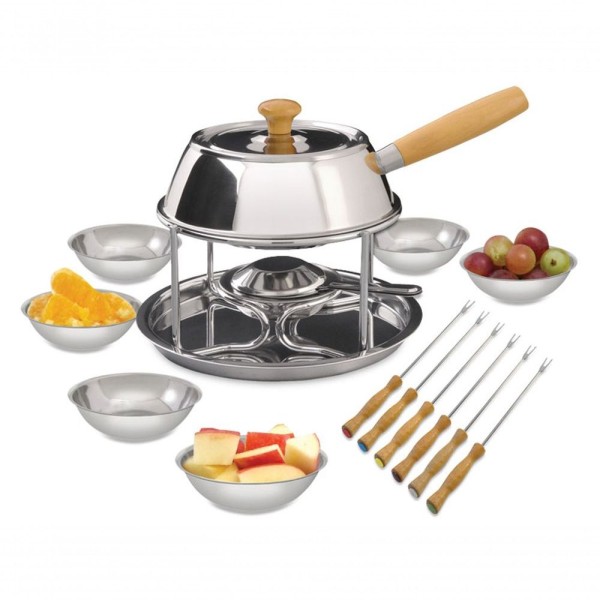 Encontraproduto.com.br - Aparelho Conjunto Fondue Panela Aço Inox 13 Litros Ravinox